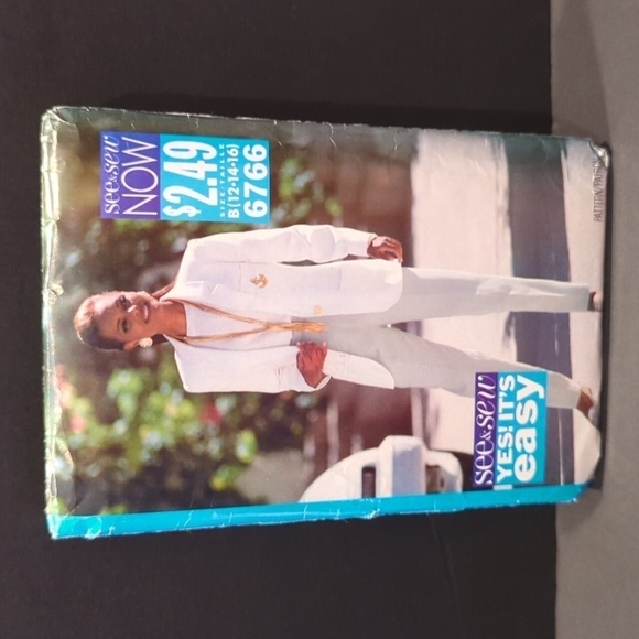 Butterick See & Sew Pattern #6766 (12,14,16) Misses Jacket, Top and Pant Vintage - Picture 1 of 4
